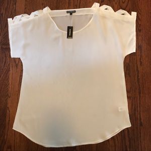 NWT Express white short sleeve blouse